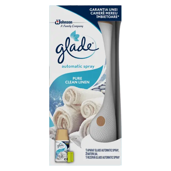 Odorizant spray pentru camera Glade Aut Spray Clean Linen 269 ml Odorizant camera 269 ml Glade Aut Spray Clean Linen