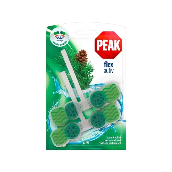 Odorizant WC Peak Flex Activ Pin cu parfum de pin 2x48 g Odorizant WC Peak 2 x 48 g Flex Activ Pin