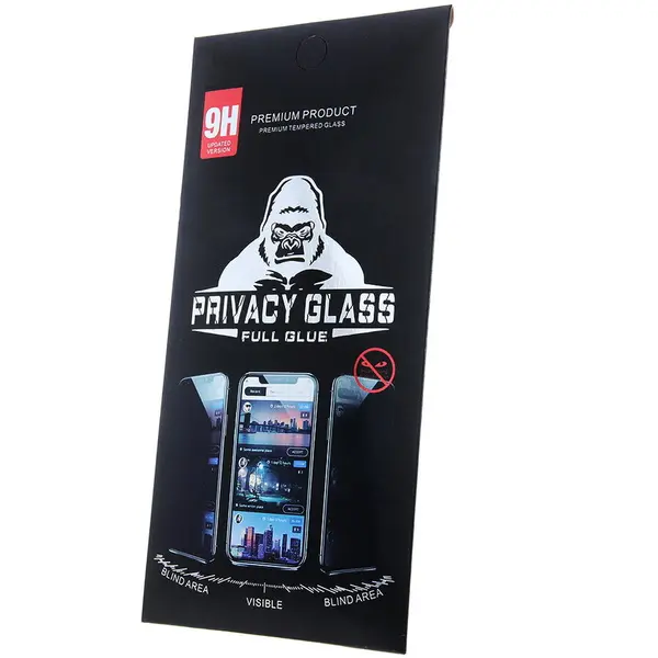 OEM Folie de protectie Ecran Privacy OEM pentru Apple iPhone 17e / 16e / 14 / 13 Pro, Sticla Securizata, Full Glue