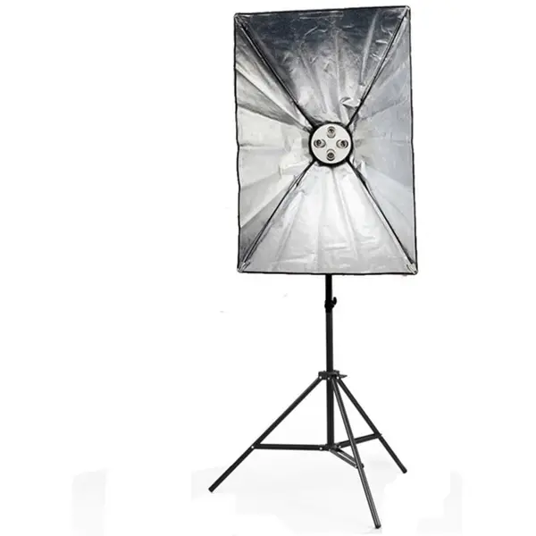 OEM Kit lumina continua foto video lampa cu 4 becuri+ softbox 50X70cm + stativ + 4 becuri