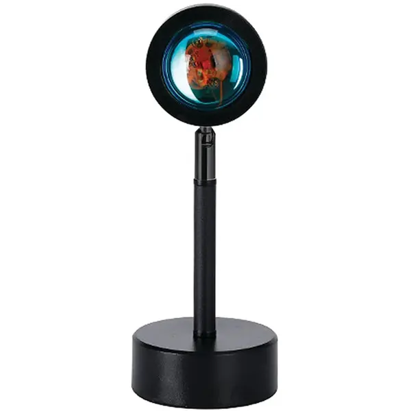 OEM Lampa ambientala RGB, efecte de lumini, control prin aplicatie telefon, telecomanda, proiecteaza Apus de Soare, cap rotativ 360°, Negru