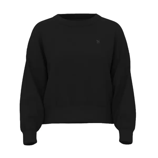 Off-duty terry crop crewneck sweatshirt - black M