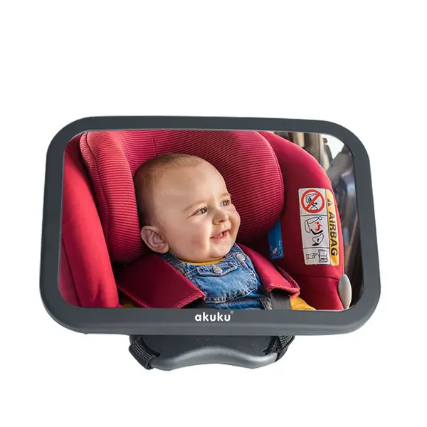 Oglinda auto pentru supravehere copii Akuku 24,8 x 18 cm, curelele solide, reglabile, reglarea unghiului de vizualizare la 360grade