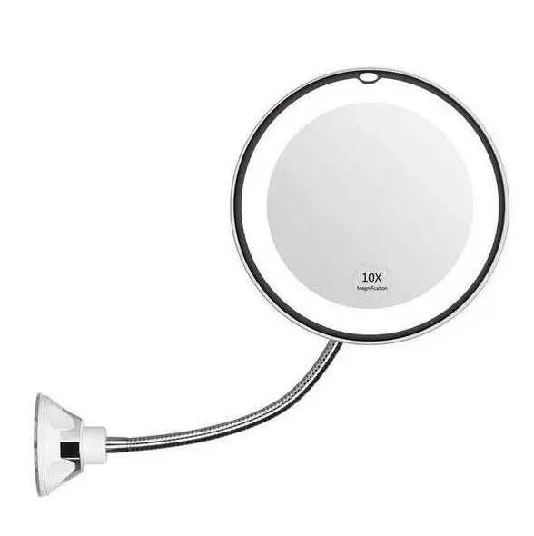 Oglinda cosmetica flexibila cu LED si factor marire 10x