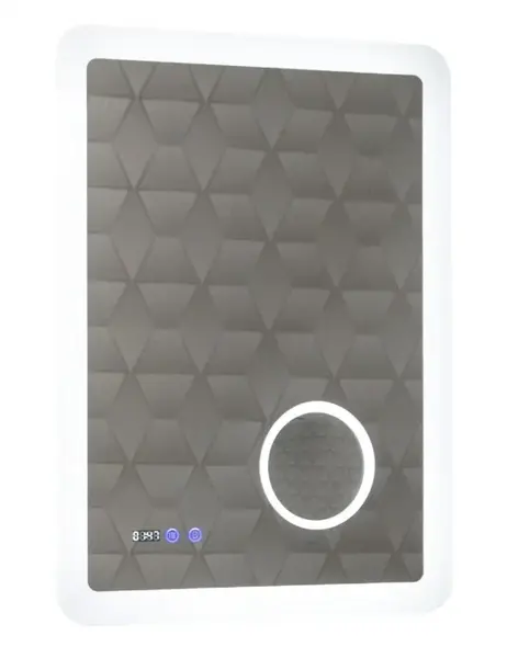 Oglinda cu iluminare LED, functie dezaburire, ceas, termometru si lupa, MD5, 60x80 cm