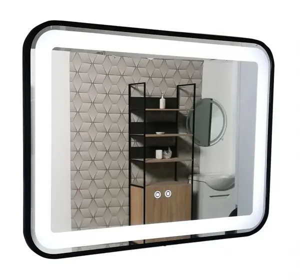 Oglinda cu iluminare LED si functie dezaburire, MD3, rama neagra, 80x60 cm