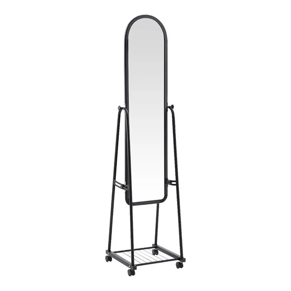 Oglinda cu rafturi Lomna Negru 38.5x37.5x160 cm