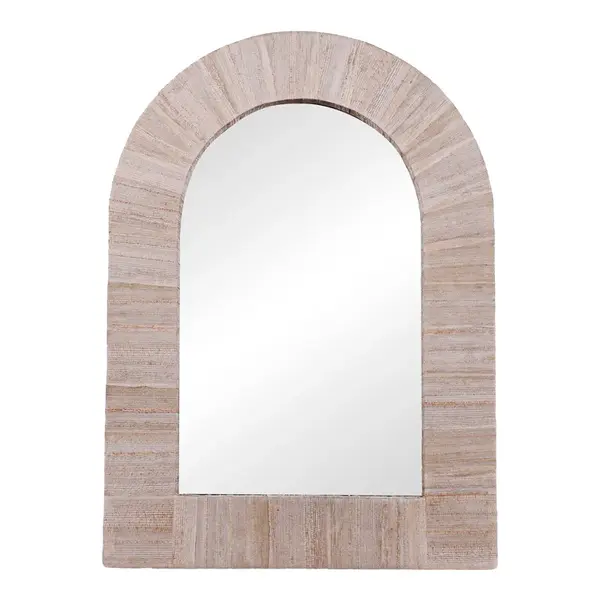 Oglinda de perete (lemn de bananier) Koin Boho, Natural, 78x78 cm