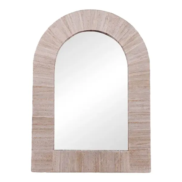 Oglinda de perete (lemn de bananier) Koin Boho Pako World Natural 78x78x8 cm