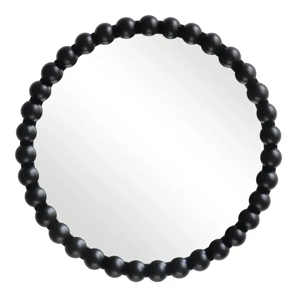 Oglinda decorativa, Lemn, Negru, 60 cm, 60x5x60 cm