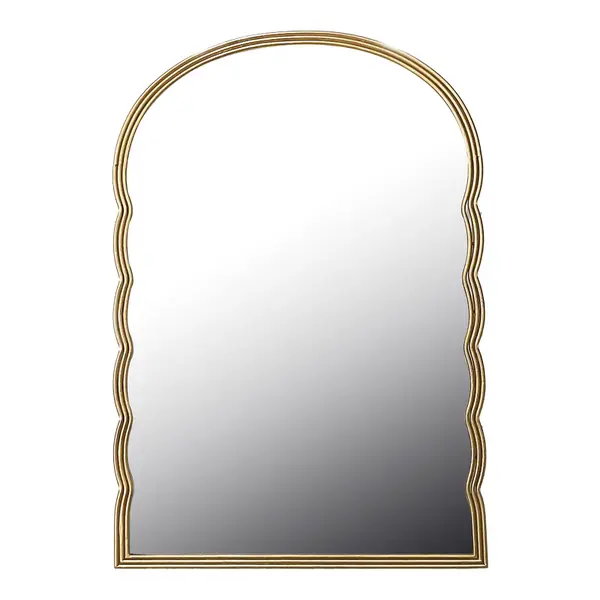 Oglinda decorativa Megike, Lemn, Auriu, 60x90 cm