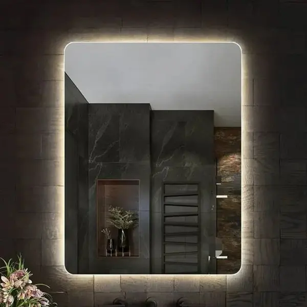 Oglinda dreptunghiulara cu iluminare LED 3 culori si dezaburire, 60 cm, Fluminia Verona