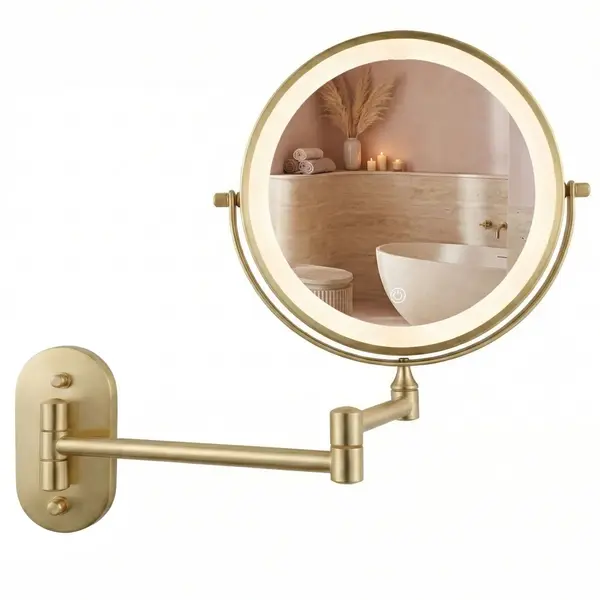 Oglindă LED Glow Brush Gold
