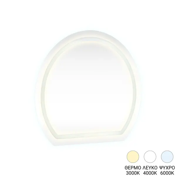 Oglinda perete cu LED, Enira, Pako, Transparent 59.5x2.8x59.5 cm