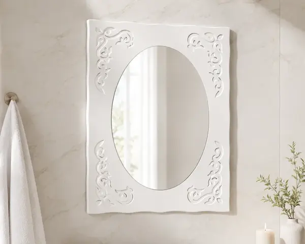 Oglinda Sens Alb 68x96x25 cm