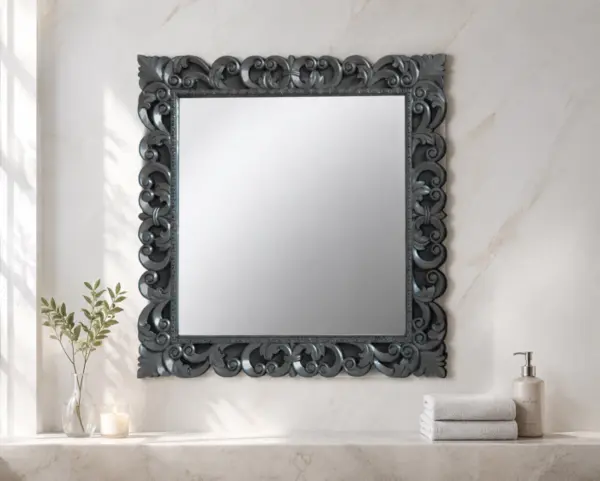 Oglinda Temptation 2 Negru cu Argint 90x90x3 cm