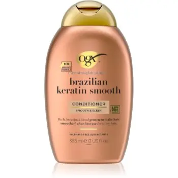 OGX Brazilian Keratin Smooth balsam cu efect de netezire pentru un par stralucitor si catifelat