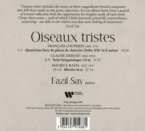 Oiseaux tristes | Fazil Say
