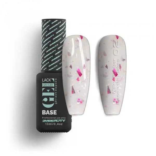 Oja Semi GELlack 2M Hema Free Milky Rubber Base with Flakes Nr. 02