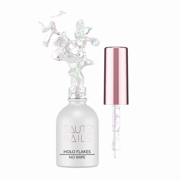 Ojă Semi Saute Nails Holo Flakes Top No Wipe 8ml