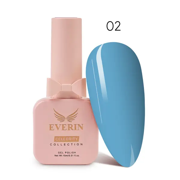 Oja Semipermanentă Everin Celebrity 15 ml – 02 Blue Sky | Luciu Intens & Rezistență
