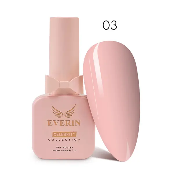 Oja Semipermanentă Everin Celebrity 15 ml – 03 Pink Blossom | Luciu Intens & Rezistență
