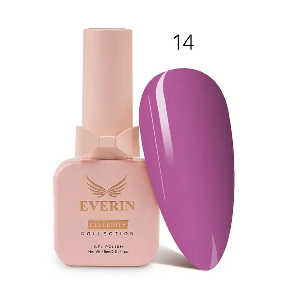 Oja Semipermanentă Everin Celebrity 15 ml – 14 Vivid Orchid | Luciu Intens & Rezistență