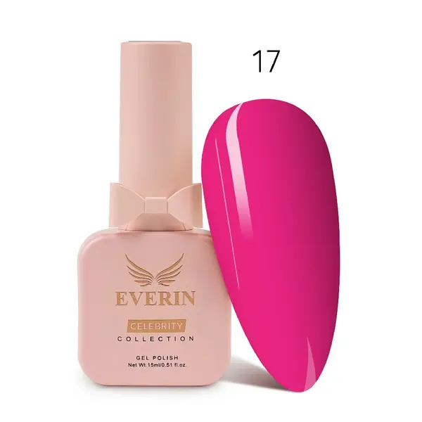 Oja Semipermanentă Everin Celebrity 15 ml – 17 Fuchsia Passion | Luciu Intens & Rezistență