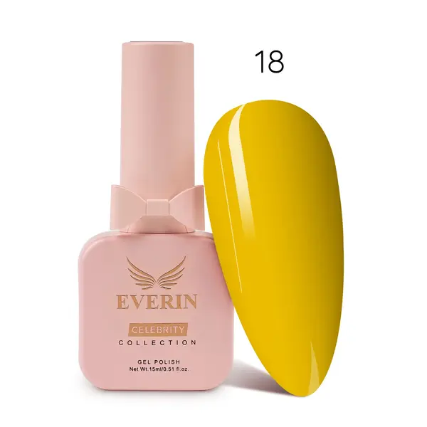 Oja Semipermanentă Everin Celebrity 15 ml – 18 Sunny Glow | Luciu Intens & Rezistență