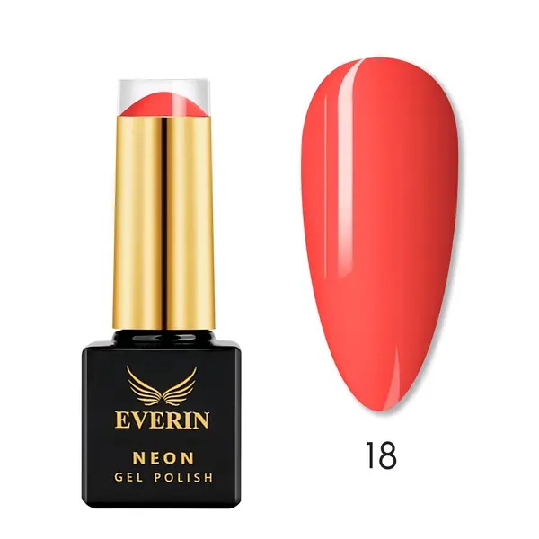 Oja Semipermanentă Everin Neon 7ml 18 - Roșu Coral Neon EN-18
