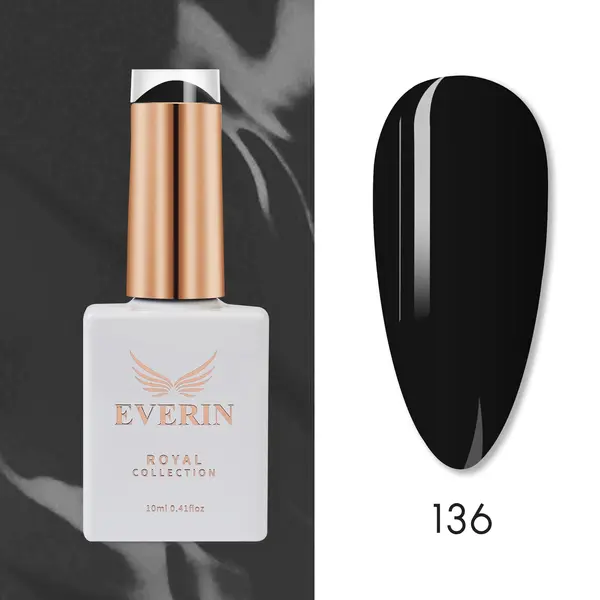 Oja Semipermanentă Everin Royal 137 Negru TPO Free - Negru Intens Clasic