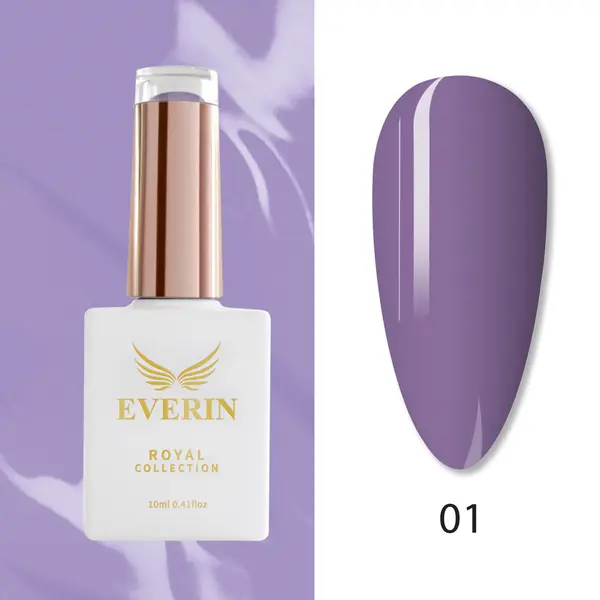 Oja Semipermanentă Everin Royal Collection 10 ml – 01 Lavender Royal | Eleganță & Rezistență
