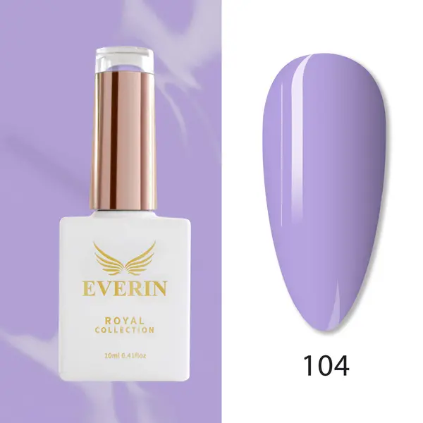 Oja Semipermanentă Everin Royal Collection 10 ml – 104 Soft Lilac | Lila Pastel Delicat