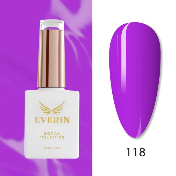 Oja Semipermanentă Everin Royal Collection 10 ml – 118 Violet Electric | Violet Intens Vibrant