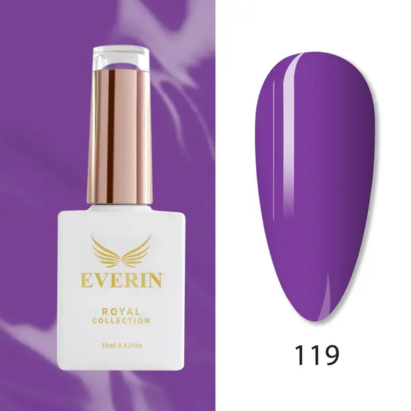 Oja Semipermanentă Everin Royal Collection 10 ml – 119 Violet Regal | Violet Intens Sofisticat