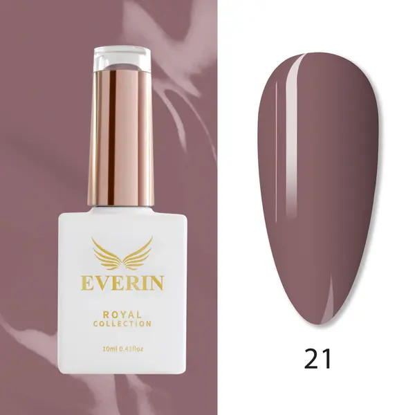 Oja Semipermanentă Everin Royal Collection 10 ml – 21 Plum Brown | Maro Prună Elegant