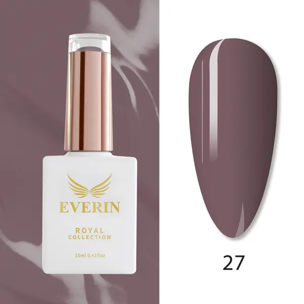 Oja Semipermanentă Everin Royal Collection 10 ml – 27 Royal Plum Brown | Mov Ciocolatiu Intens