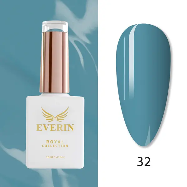 Oja Semipermanentă Everin Royal Collection 10 ml – 32 Royal Teal Blue | Albastru Teal Intens
