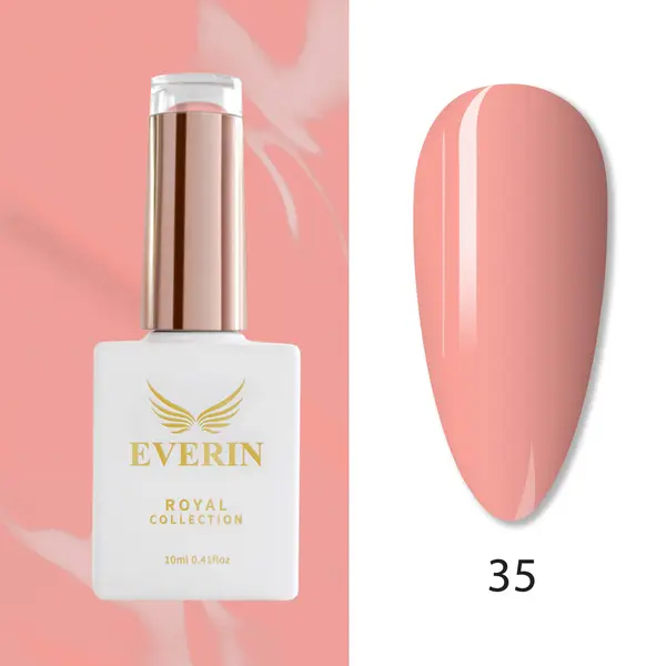 Oja Semipermanentă Everin Royal Collection 10 ml – 35 Royal Peach Blush | Roz Piersică Calda