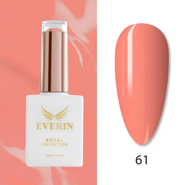 Oja Semipermanentă Everin Royal Collection 10 ml – 61 Royal Coral Pink | Coral Rozaliu Cald