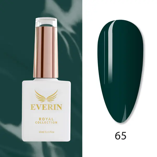 Oja Semipermanentă Everin Royal Collection 10 ml – 65 Royal Dark Emerald | Verde Smarald Intens