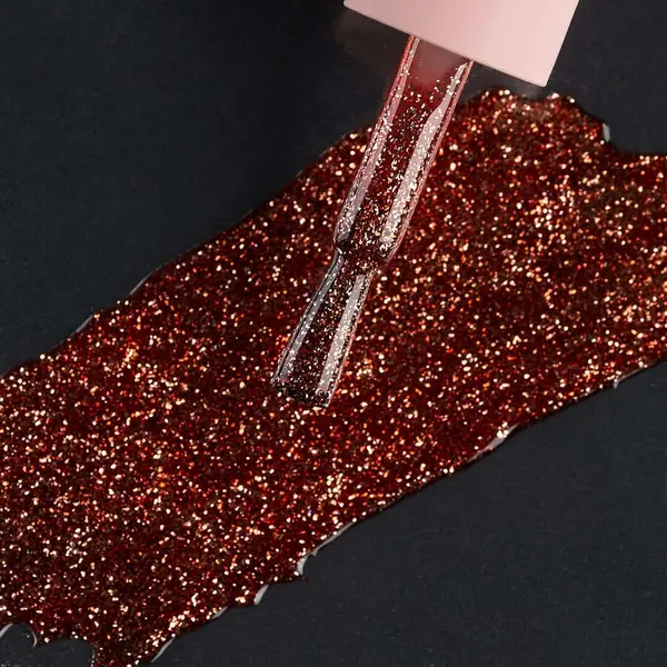Ojă Semipermanentă Everin Selective 114 7ml – Glitter Cupru Intens Micro-Glitter, Copper Sparkle