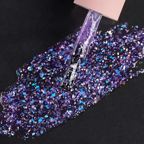 Ojă Semipermanentă Everin Selective 119 7ml – Violet Indigo cu Confetti Holografic (Galaxy Sparkle)