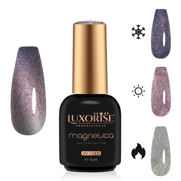 Oja Semipermanenta LUXORISE MAGNETICA - ThermoCharm, Grape Glint 10ml