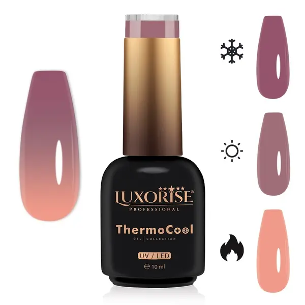 Oja Semipermanenta Termica 3 Culori LUXORISE ThermoCool - Secret Nude 10ml