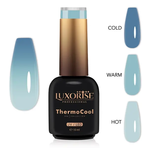 Oja Semipermanenta Termica 3 Culori LUXORISE ThermoCool - Silky Sky 10ml
