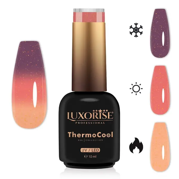 Oja Semipermanenta Termica 3 Culori LUXORISE ThermoCool - Sunset Enigma 10ml