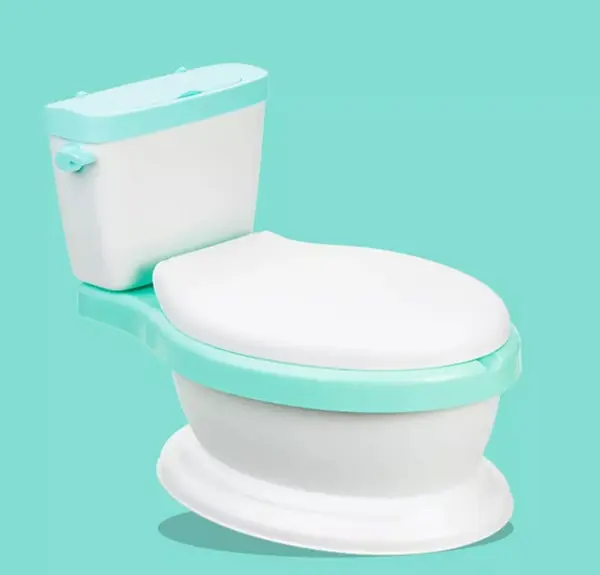 Olita educationala Little Mom Simulation Potty Green cu reductor moale, vas colector detasabil, capac rabatabil, margini rotunjite, design ergonomic, varsta recomandata 6 luni+