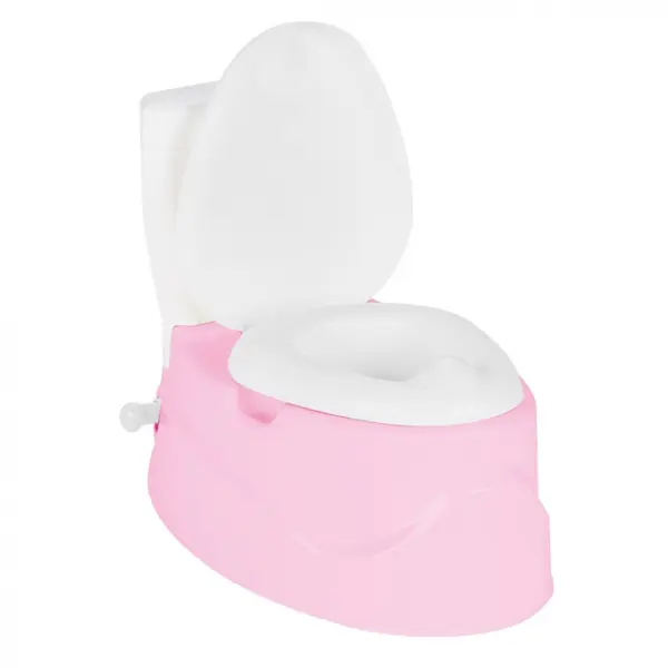 Olita educationala pentru copii tip Minitoaleta Pilsan Talking Pink cu sunete,margini rotunjite,vas colectare detasabil,lumini si suport hartie