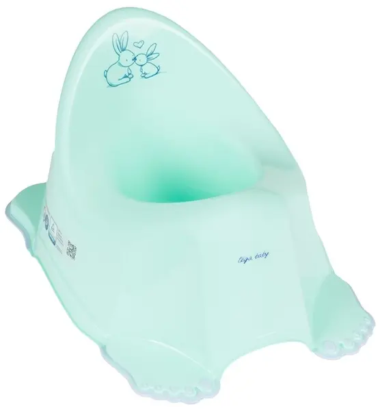 Oliță muzicală anatomică pentru bebeluşi Tega Baby - Iepuraș, Mint